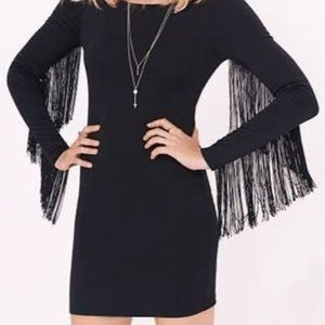 H&M Divided Fringe Sleeve Bodycon Mini Dress (B11)